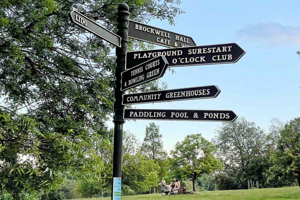 signpost in park